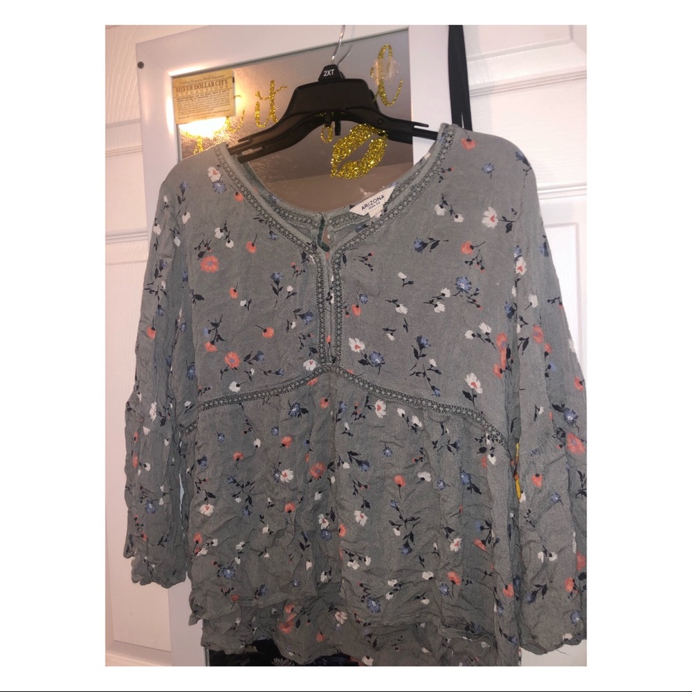 Green Floral Blouse